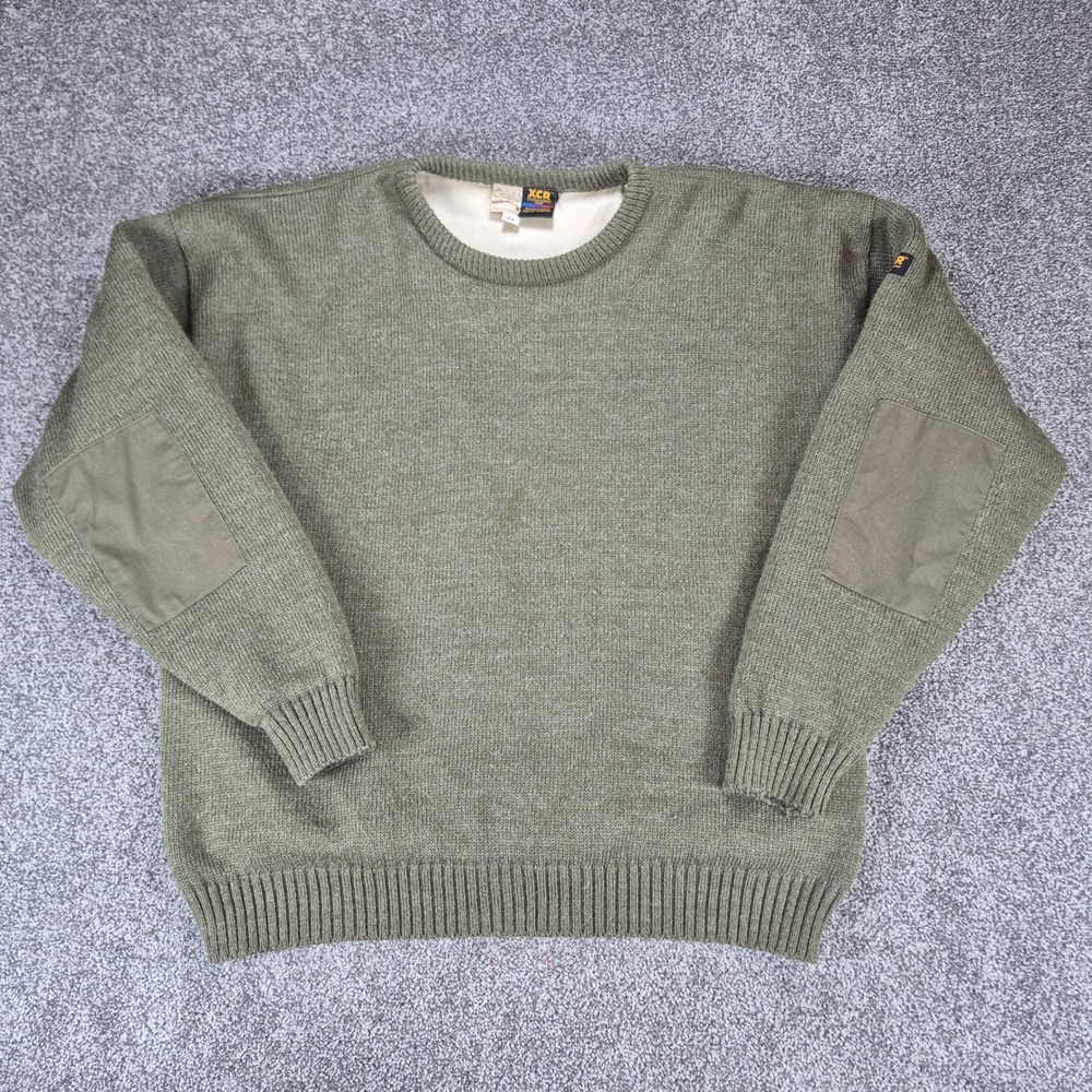 VTG Cabelas XCR Gore-Tex Sweater Men 2XL Wool Lined Elbow Patches Hunting USA